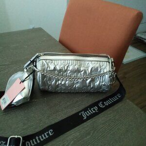 Juicy Culture Silver Barrel Bag NWT
